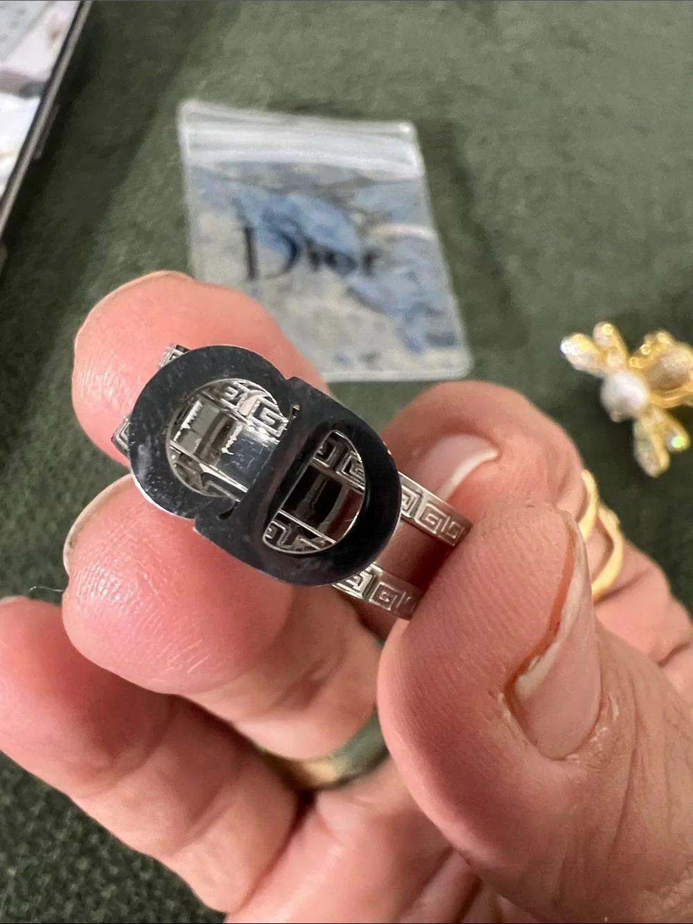 Dior Silver ring size 10 Accessory with Logo Detailing